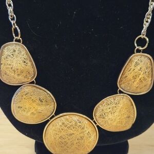 Elegant Gold Colored Statement Necklace